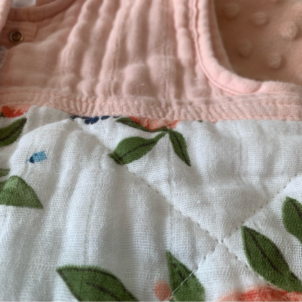 Little unicorn quilted Floral Pink and White Kids sleep sack Pajamas - Picture 6 of 6